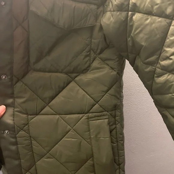 NVLT Quilted Long Green Coat - Picture 6 of 14